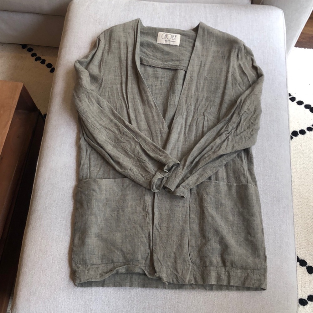 ✨ Vintage Linen-Viscose Taupe Blazer Sz 8✨